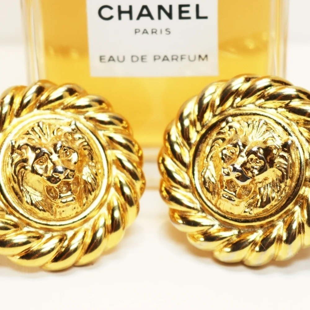⚜️ Vintage 1980s ANNE KLEIN Lion's Head Earrings